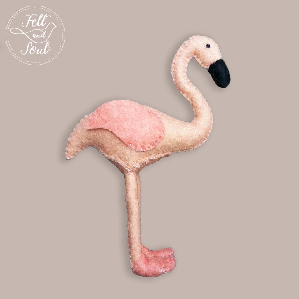 Felt and Soul - flamingó gyapjú filc figura